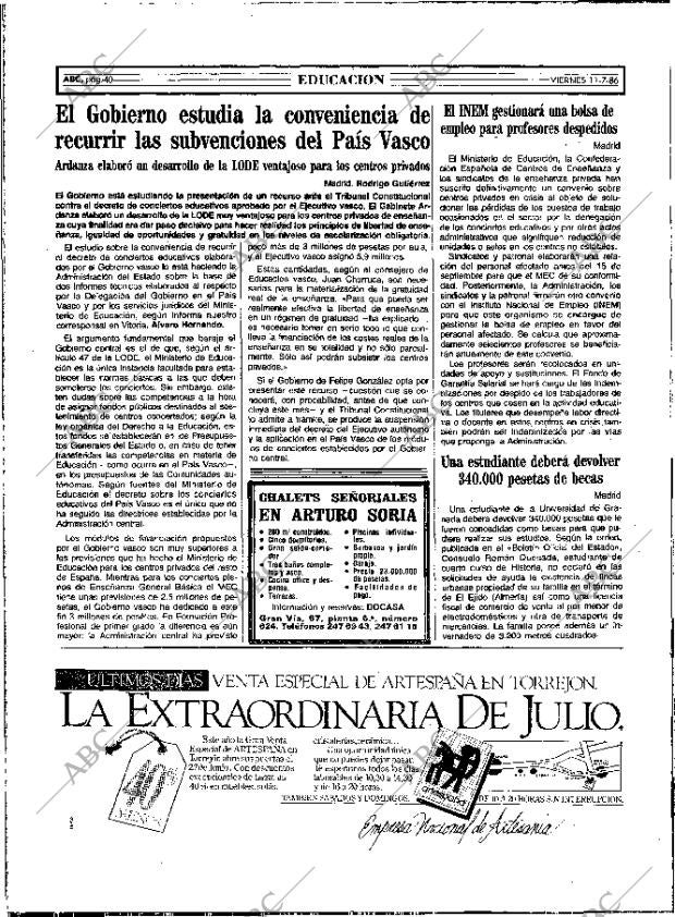 ABC MADRID 11-07-1986 página 40