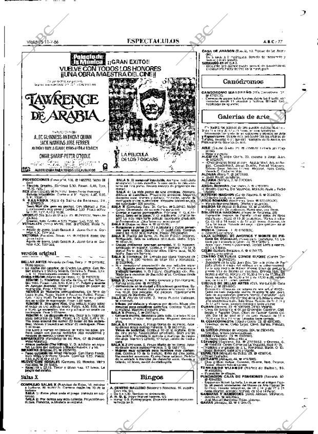 ABC MADRID 11-07-1986 página 77