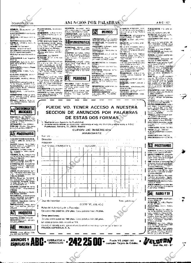 ABC MADRID 13-07-1986 página 107