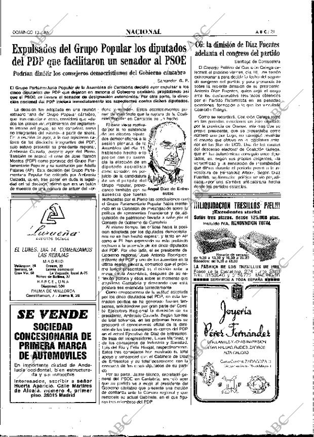 ABC MADRID 13-07-1986 página 21