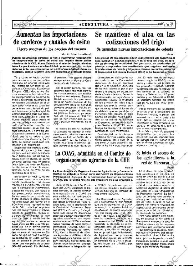 ABC MADRID 13-07-1986 página 67