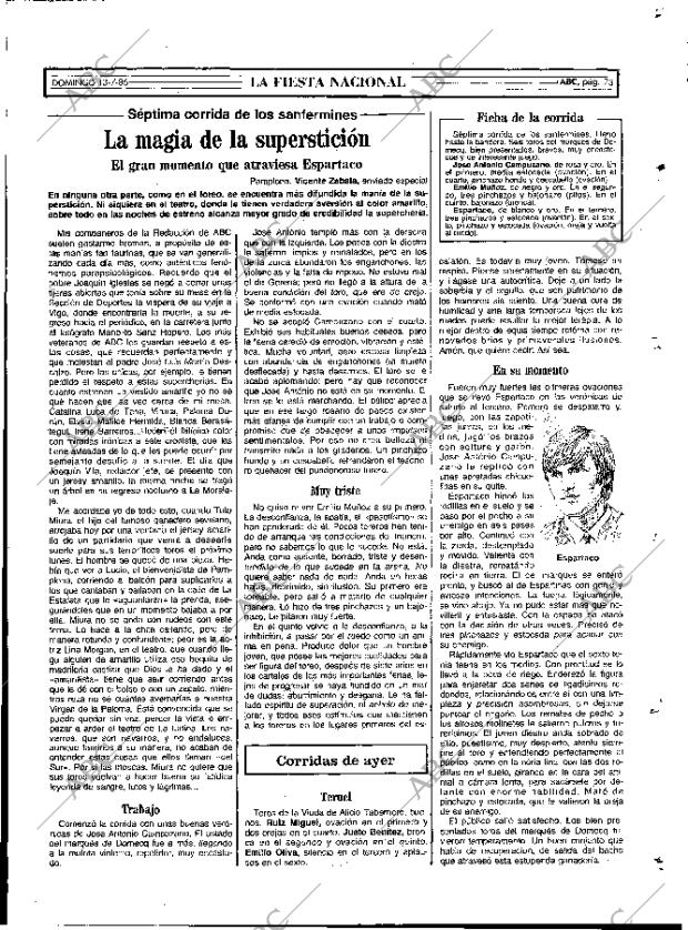 ABC MADRID 13-07-1986 página 73