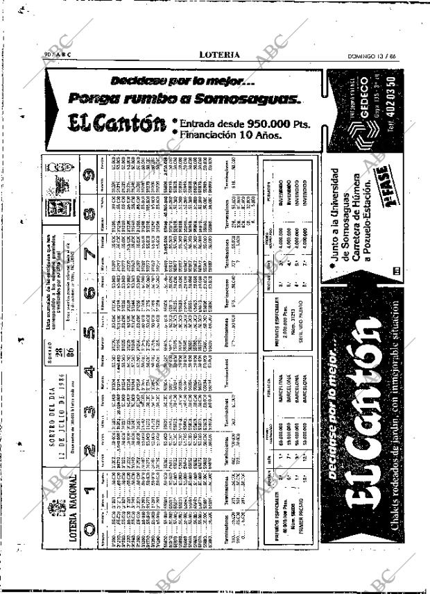 ABC MADRID 13-07-1986 página 90