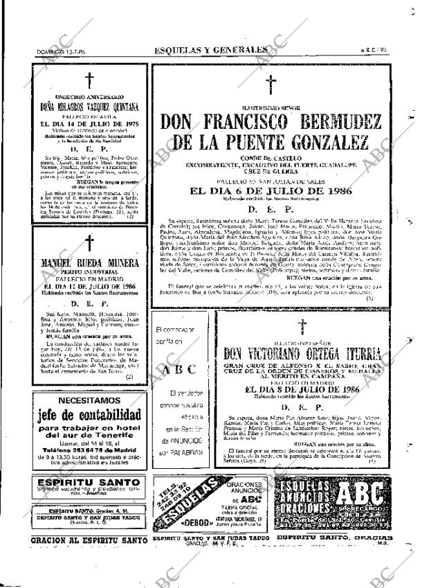 ABC MADRID 13-07-1986 página 93