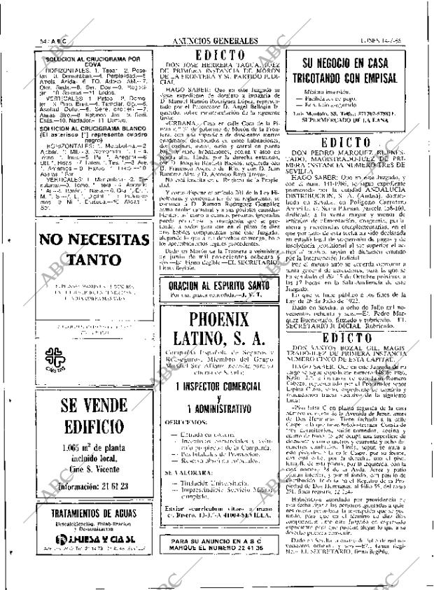 ABC SEVILLA 14-07-1986 página 54