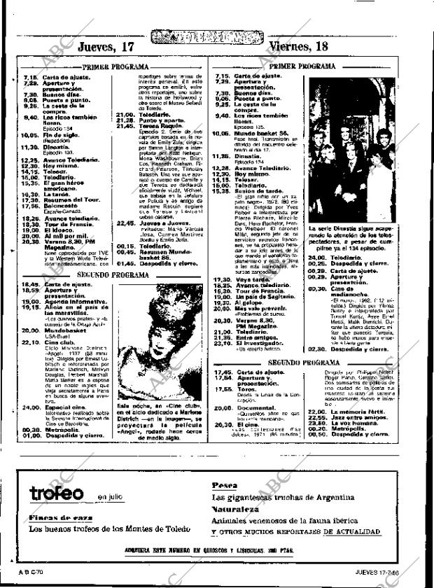 ABC SEVILLA 17-07-1986 página 70