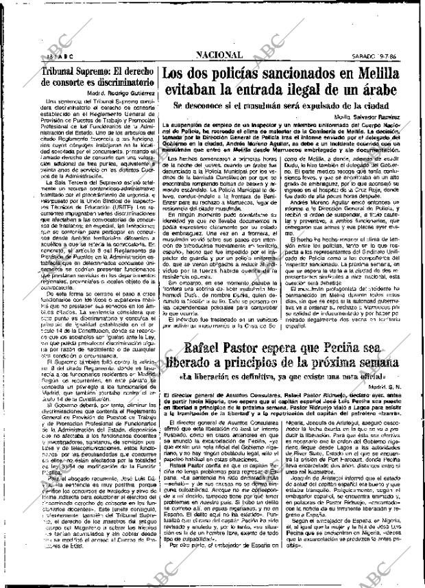ABC MADRID 19-07-1986 página 18
