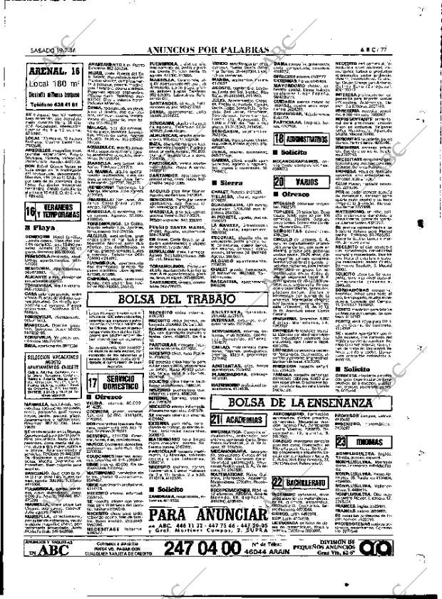 ABC MADRID 19-07-1986 página 77