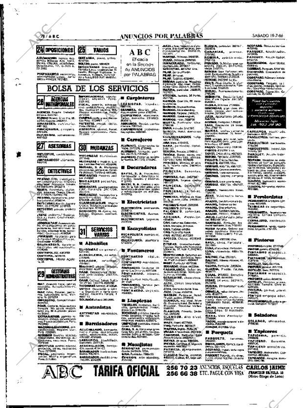 ABC MADRID 19-07-1986 página 78