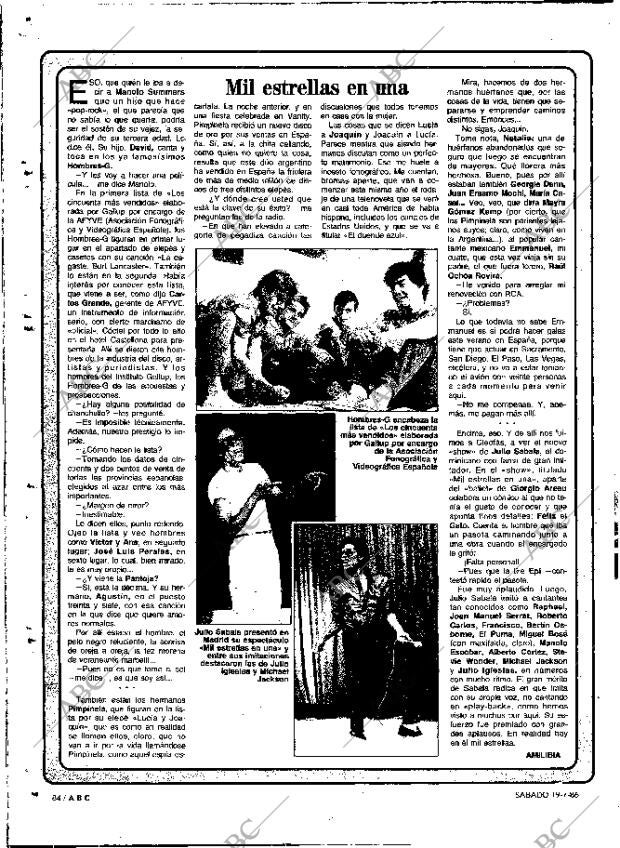 ABC MADRID 19-07-1986 página 84