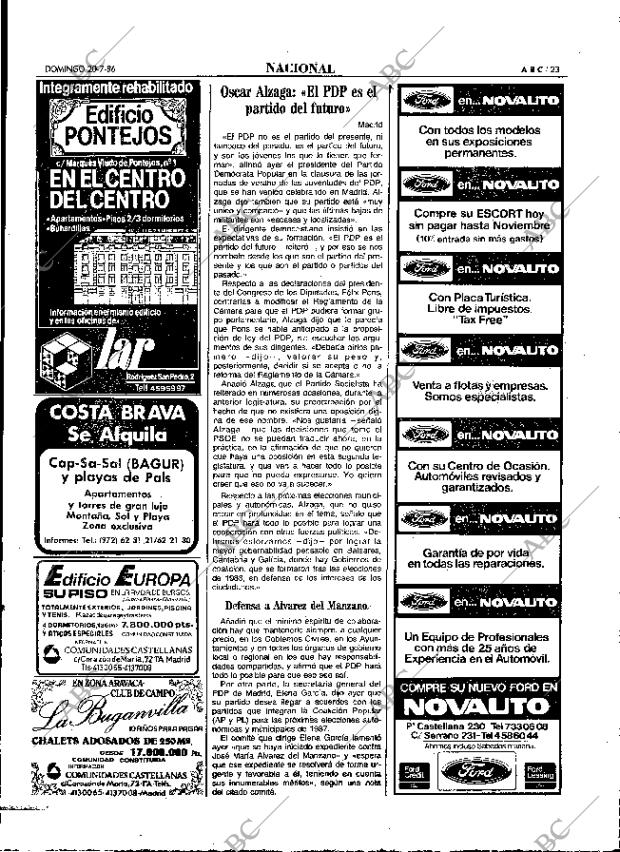 ABC MADRID 20-07-1986 página 23