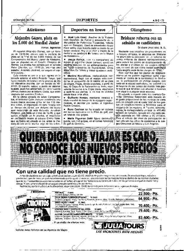 ABC MADRID 20-07-1986 página 73