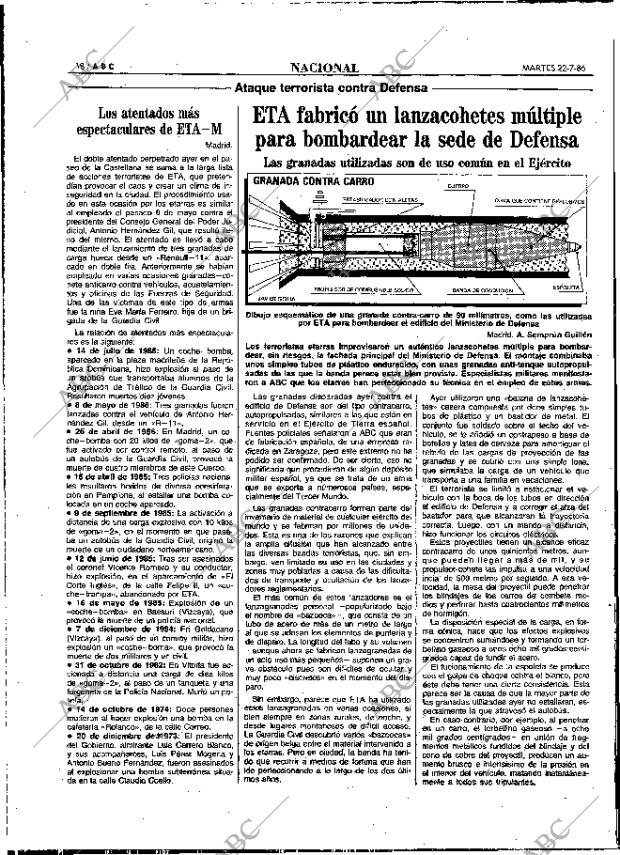 ABC MADRID 22-07-1986 página 18