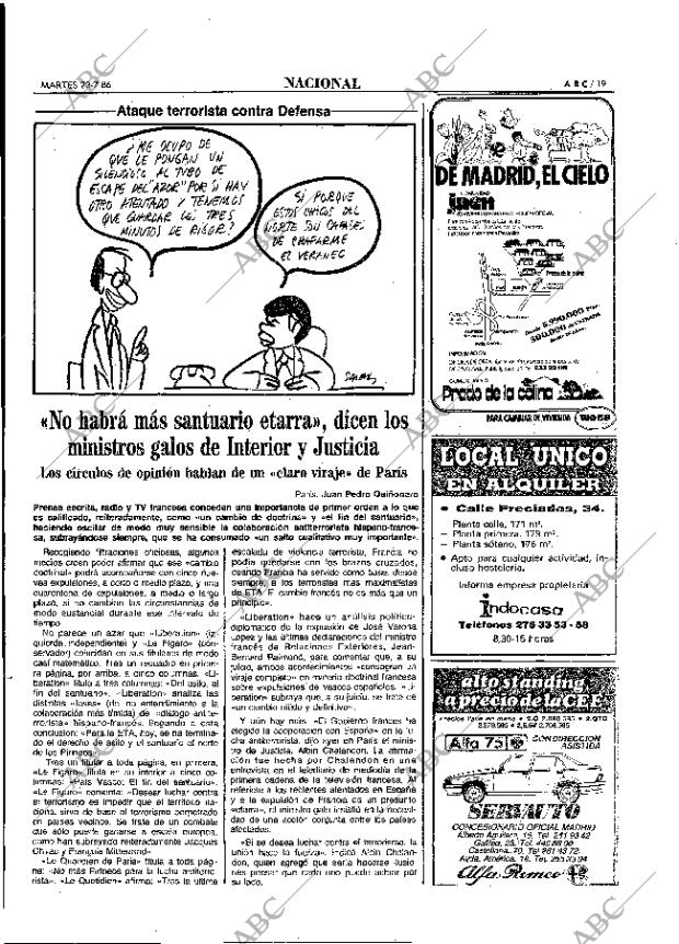 ABC MADRID 22-07-1986 página 19
