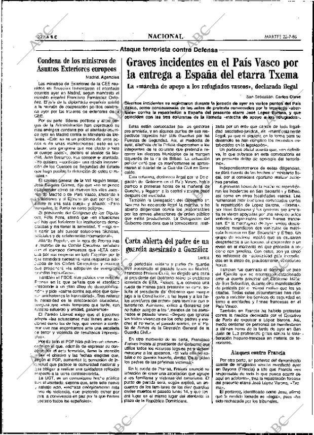 ABC MADRID 22-07-1986 página 20