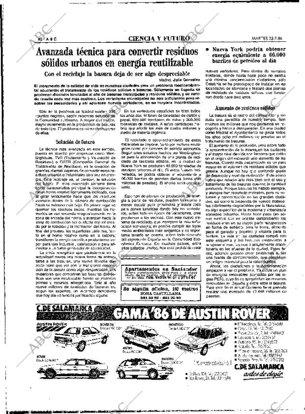 ABC MADRID 22-07-1986 página 42