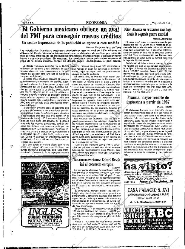ABC MADRID 22-07-1986 página 52