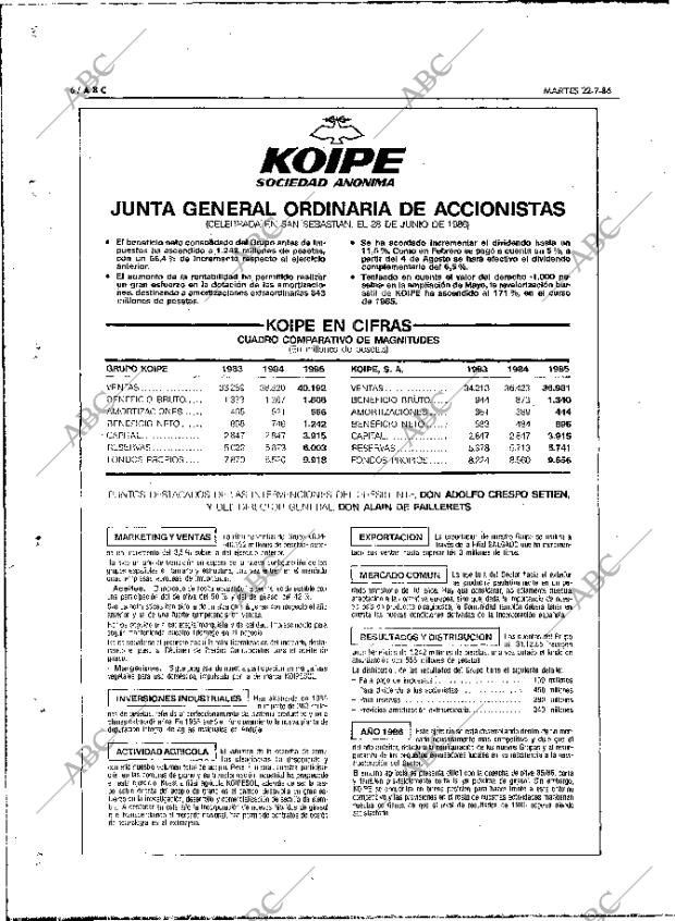 ABC MADRID 22-07-1986 página 56