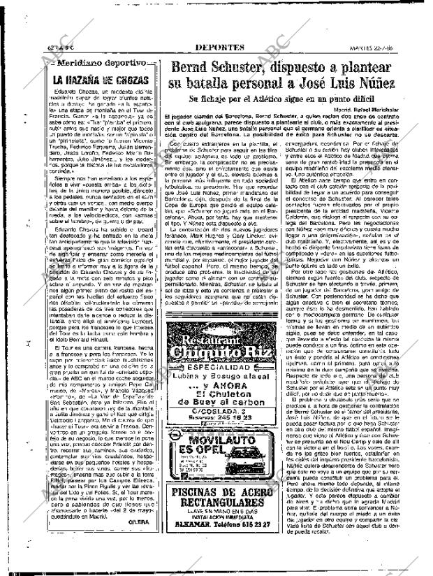 ABC MADRID 22-07-1986 página 62
