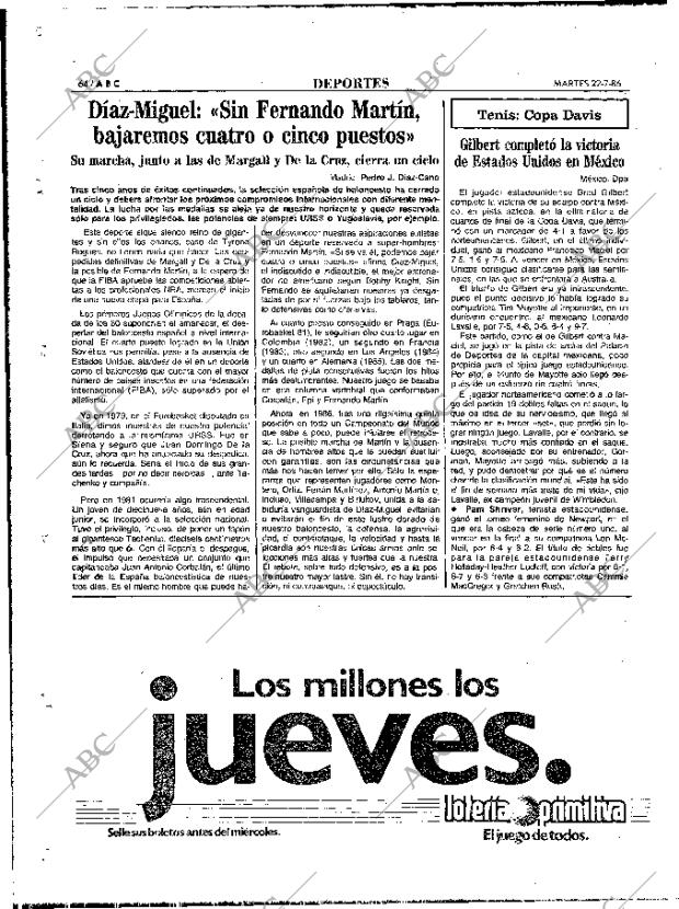 ABC MADRID 22-07-1986 página 64