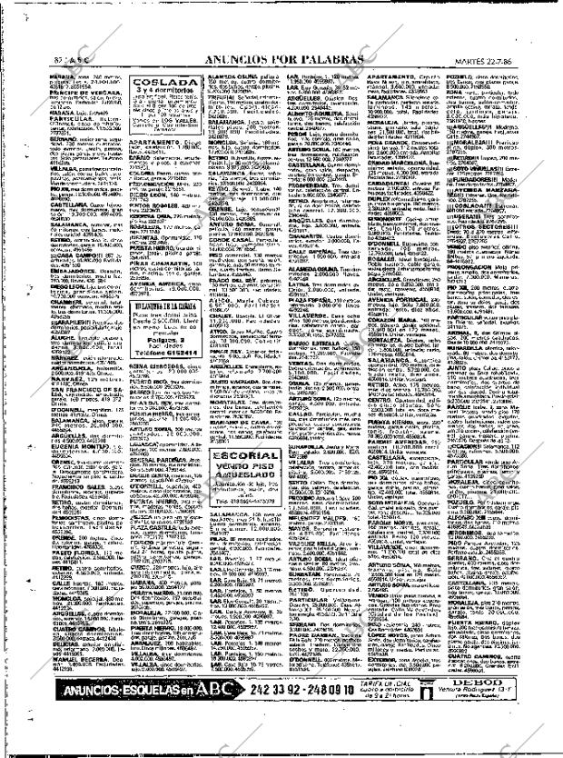 ABC MADRID 22-07-1986 página 82
