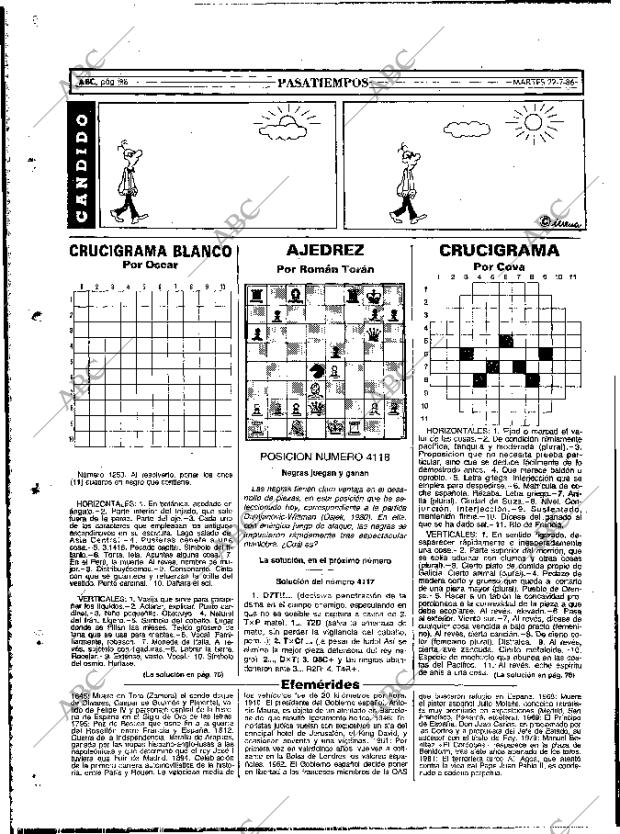 ABC MADRID 22-07-1986 página 88