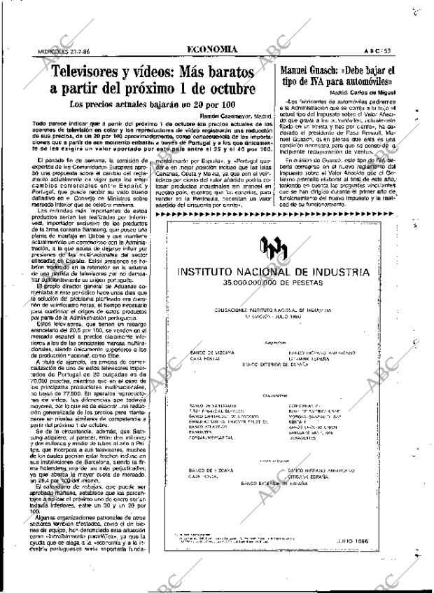 ABC MADRID 23-07-1986 página 53