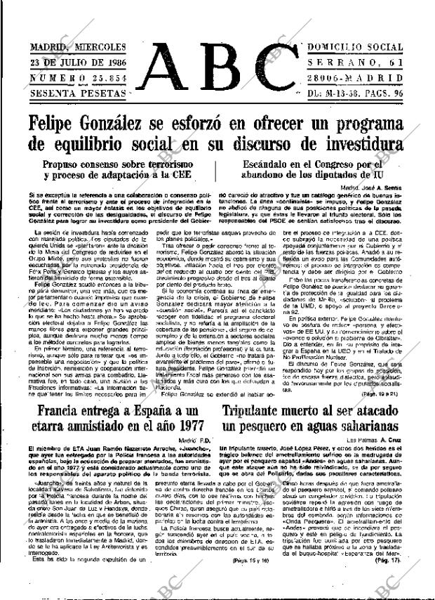 ABC MADRID 23-07-1986 página 9