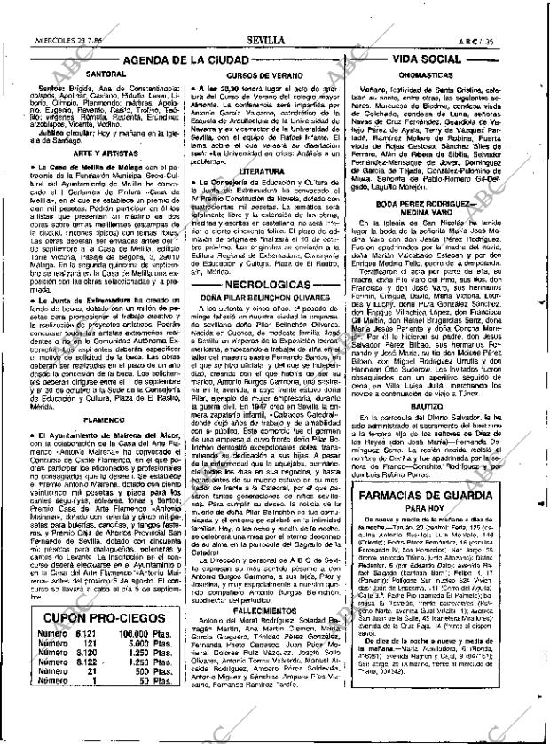 ABC SEVILLA 23-07-1986 página 35