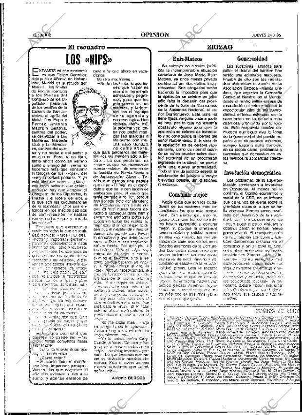 ABC MADRID 24-07-1986 página 12