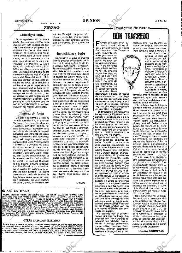 ABC MADRID 24-07-1986 página 13