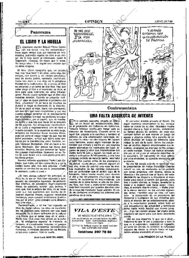 ABC MADRID 24-07-1986 página 14