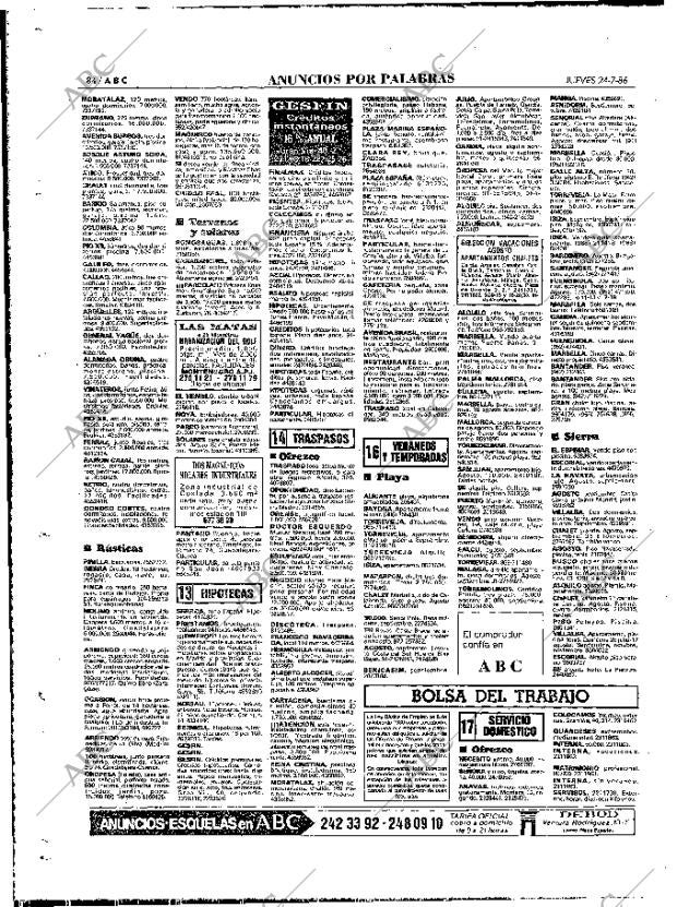 ABC MADRID 24-07-1986 página 84