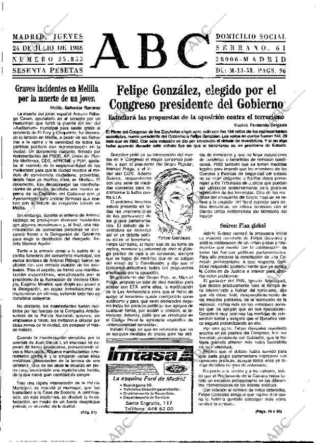 ABC MADRID 24-07-1986 página 9