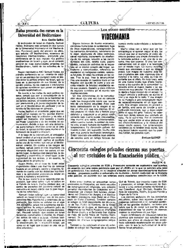 ABC MADRID 25-07-1986 página 42