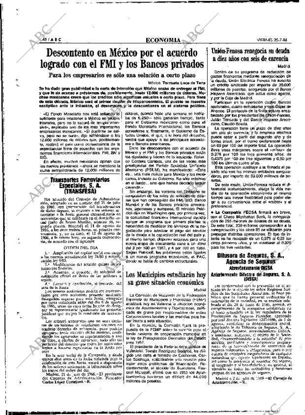 ABC MADRID 25-07-1986 página 48