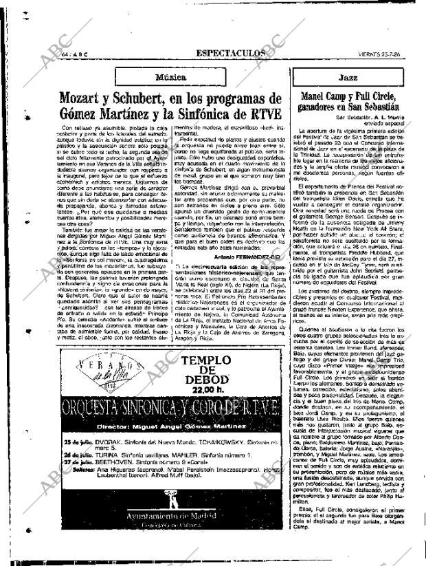 ABC MADRID 25-07-1986 página 64