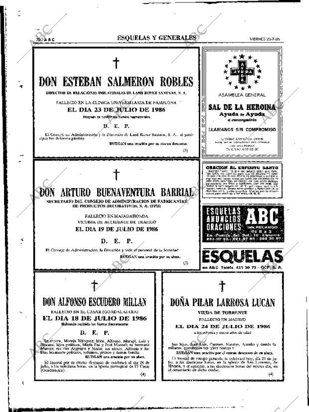 ABC MADRID 25-07-1986 página 70