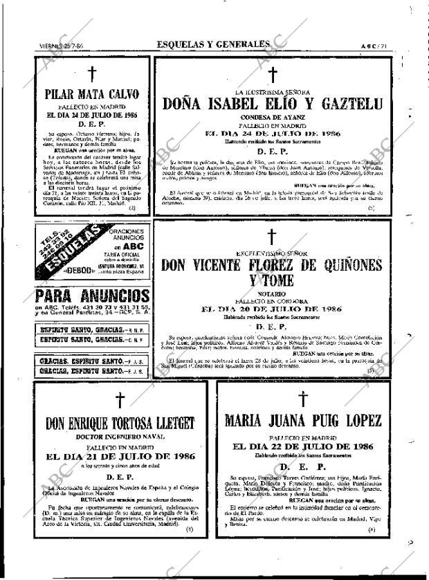 ABC MADRID 25-07-1986 página 71