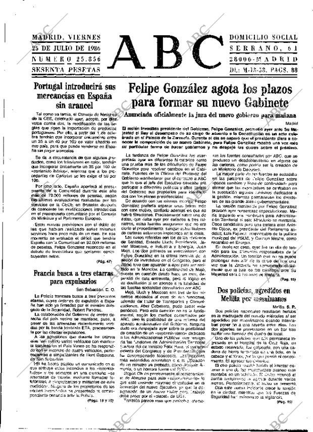 ABC MADRID 25-07-1986 página 9