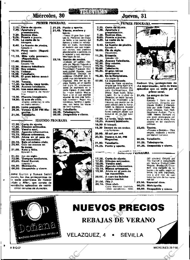 ABC SEVILLA 30-07-1986 página 62