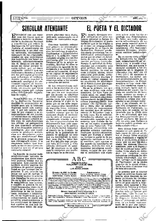 ABC MADRID 31-07-1986 página 11