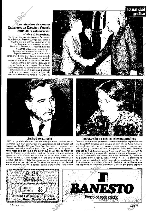 ABC MADRID 31-07-1986 página 5