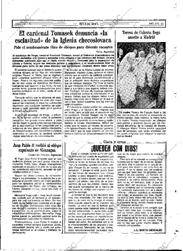 ABC MADRID 31-07-1986 página 51