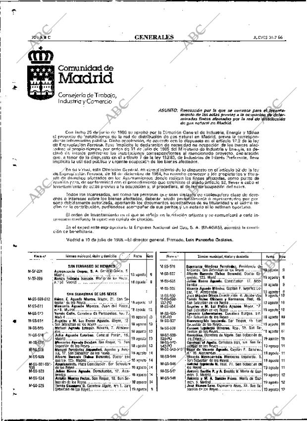 ABC MADRID 31-07-1986 página 70