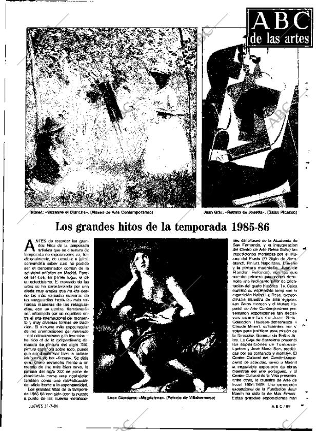 ABC MADRID 31-07-1986 página 89