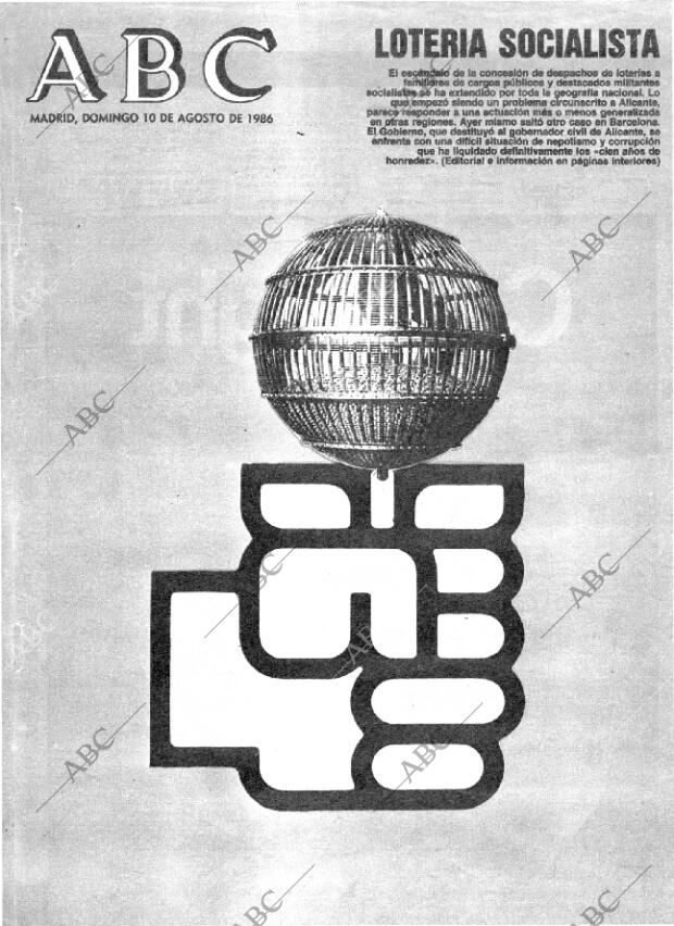 ABC MADRID 10-08-1986 página 1