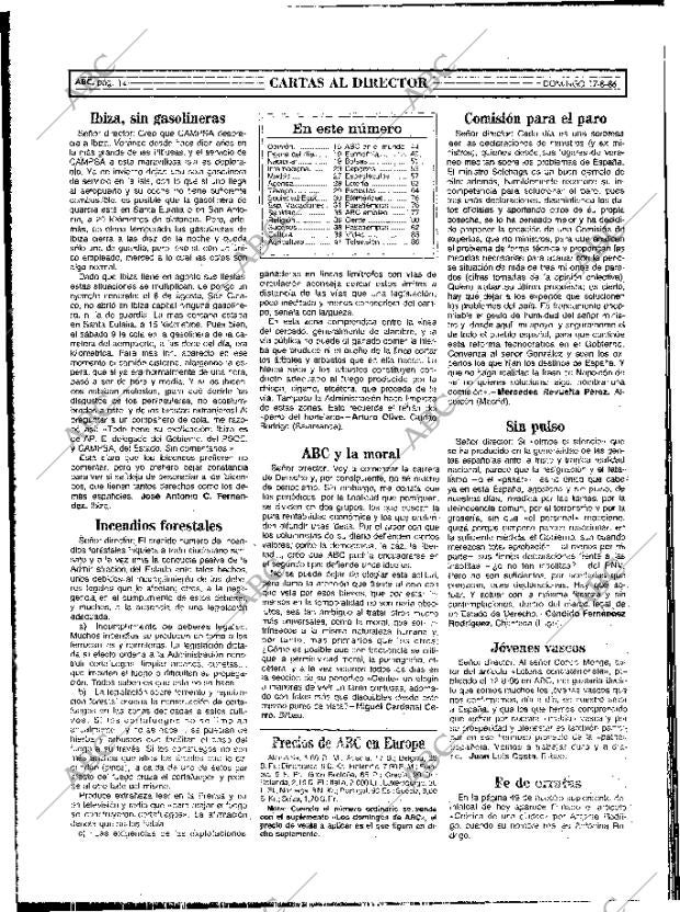 ABC MADRID 17-08-1986 página 14