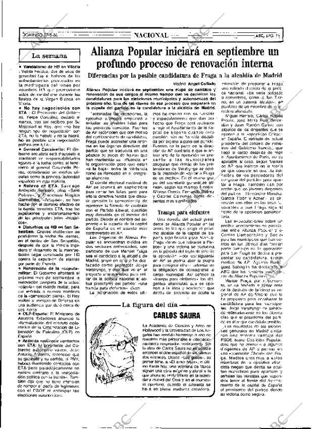 ABC MADRID 17-08-1986 página 19