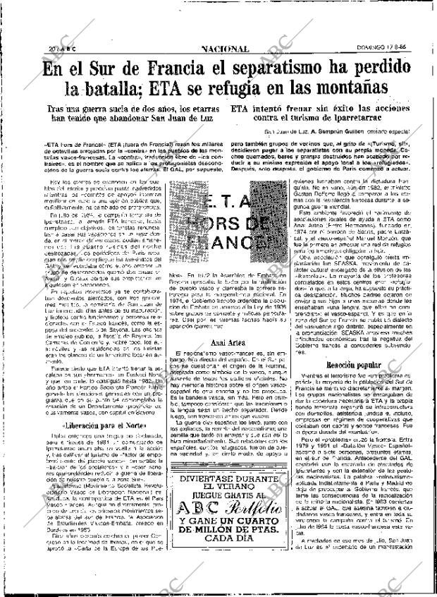 ABC MADRID 17-08-1986 página 20